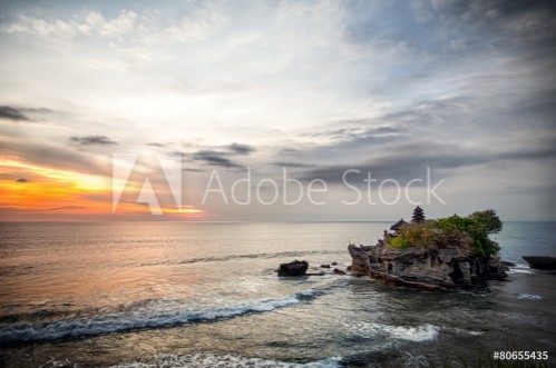 Picture of Tanah Lot Temple on Sea in Bali Island Indonesia